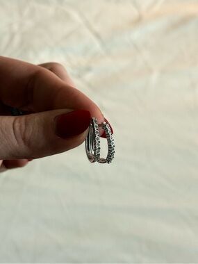 Sterling Silver and diamond earrings
